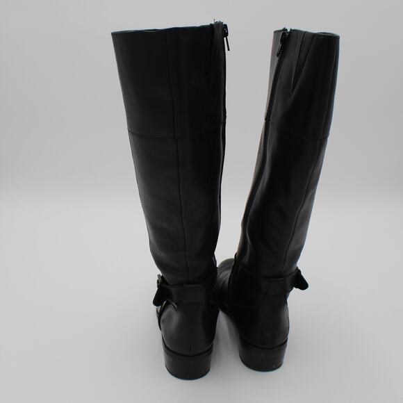 Ralph Lauren Riding Boots Womens 7 Black Leather Maryann Knee High Classic - Picture 6 of 13